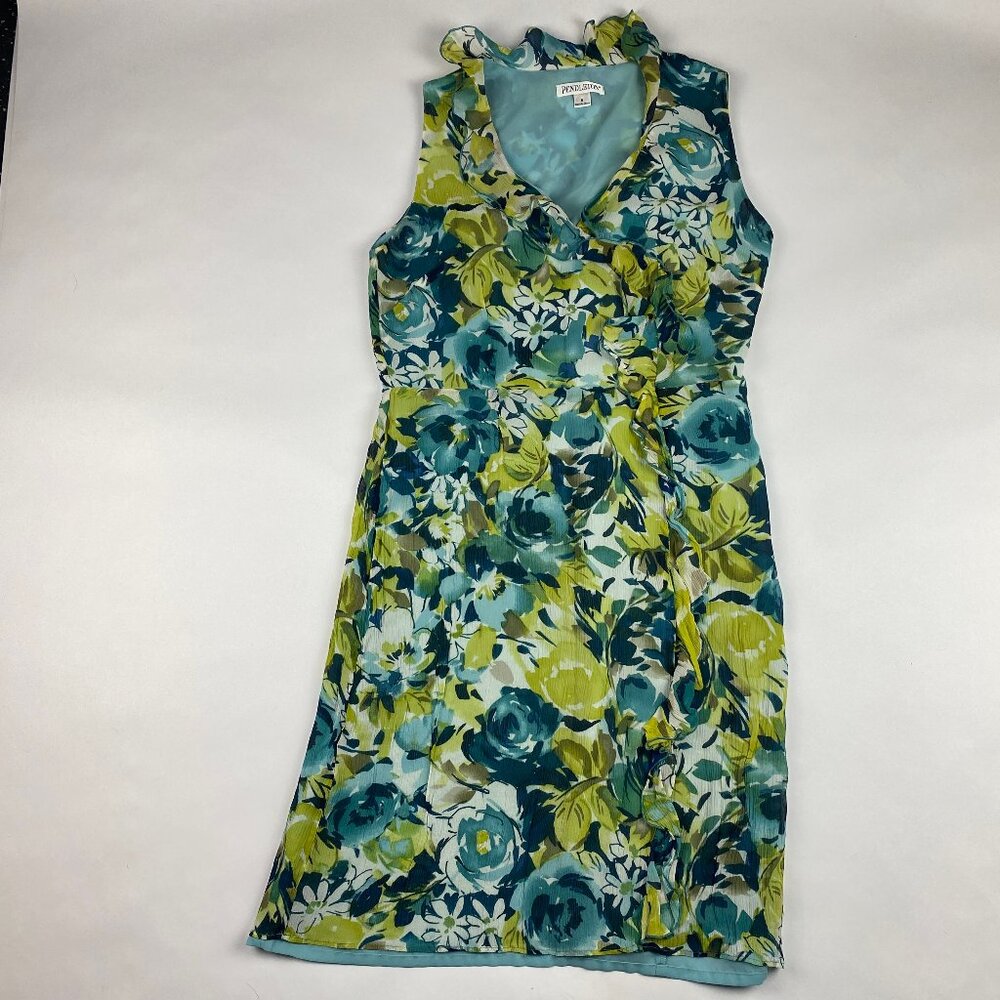 Pendleton Dress Women's Size 8 Silk Floral Faux Wrap